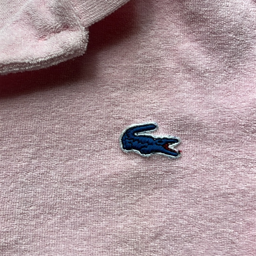 Izod Lacoste Polo Shirt Vintage Size 14 Pink Terrycloth Knit Lacoste - Picture 4 of 9